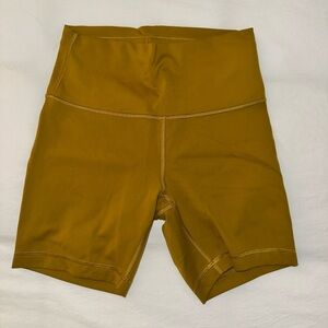 Lululemon Mustard High-Waisted Biker Shorts